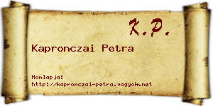 Kapronczai Petra névjegykártya